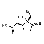 CAS 登录号：98049-45-7， [(1R,2R)-2-(溴甲基)-2-甲基-3-亚甲基环戊基]乙酸