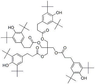 CAS 登录号：98584-37-3， [3-[3-(4-羟基-3,5-二叔丁基苯基)丙酰氧基]-2,2-双[3-(4-羟基-3,5-二叔丁基苯基)丙酰氧基甲基]丙基] 3-(4-羟基-3,5-二叔丁基苯基)丙酸酯