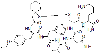 CAS#: 98612-56-7, O-Ethyl-N-((1-mercaptocyclohexyl)acetyl)-D-tyrosyl-L-phenylalanyl-L-valyl-L-asparaginyl-L-cysteinyl-L-Lysinamide cyclic (1-5)-disulfide
