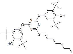 CAS#: 992-55-2, 4,4'-[[6-(Octylthio)-1,3,5-triazine-2,4-diyl]bis(oxy)]bis[2,6-di-tert-butylphenol]