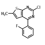 CAS#: 99499-25-9, 2-Chloro-4-(2-fluorophenyl)-6-methylthieno[2,3-d]pyrimidine