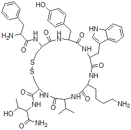 CAS#: 99660-13-6, Phe-cyclo(cys-tyr-trp-lys-val-cys)thr-NH2