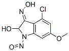 CAS 登录号：99684-91-0， 4-氯-6-甲氧基-2-羟基-N(1)-亚硝基吲哚啉-3-酮肟
