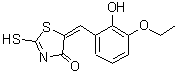 CAS 登录号：99988-45-1， (5E)-5-(3-乙氧基-2-羟基苄亚基)-2-硫基-1,3-噻唑-4(5H)-酮