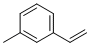 CAS # 100-80-1, 3-Methylstyrene, 1-ethenyl-3-methylbenzene