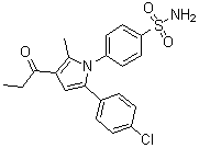 CAS # 1000279-69-5, 4-[5-(4-Chlorophenyl)-2-methyl-3-propionylpyrrol-1-yl]benzenesulfonamide, A 867744
