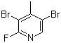 structure of CAS# 1000340-01-1, 3,5-二溴-2-氟-4-甲基吡啶