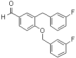 structure of CAS# 1000370-24-0, 3-(3-氟苄基)-4-[(3-氟苄基)氧基]苯甲醛