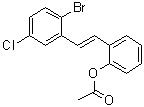 CAS 登录号：1000890-01-6, 2-[(1E)-2-(2-溴-5-氯苯基)乙烯基]苯酚乙酸酯