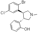 CAS 登录号：1000890-02-7, 反式-N-甲基-3-(2-羟基苯基)-4-(2-溴-5-氯苯基)吡咯烷