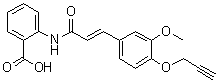 structure of CAS# 1001288-58-9, (E)-2-[[3-(3-甲氧基-4-炔丙基氧基)苯基)-1-氧代-2-丙烯基]氨基]苯甲酸