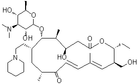 CAS 登录号：1003024-01-8, 20-去氧代-5-O-[3,6-二脱氧-3-(二甲基氨基)-beta-D-吡喃葡萄糖基]-20-(1-哌啶基)泰乐内酯