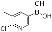 structure of CAS# 1003043-40-0, 6-氯-5-甲基吡啶-3-硼酸
