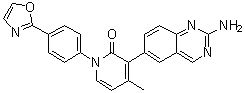 CAS # 1003311-62-3, 3-(2-Amino-6-quinazolinyl)-4-methyl-1-[4-(2-oxazolyl)phenyl]-2(1H)-pyridinone