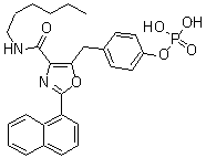 CAS 登录号：1003580-86-6, S 31-M2001, N-己基-2-(1-萘基)-5-[[4-(磷酰氧基)苯基]甲基]-4-恶唑甲酰胺