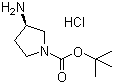 structure of CAS# 1004538-34-4, 3-氨基-1-吡咯烷羧酸叔丁酯盐酸盐
