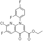 structure of CAS# 100491-29-0, 1-(2,4-二氟苯基)-7-氯-6-氟-4-氧代吡啶并[2,3-b]吡啶-3-羧酸乙酯