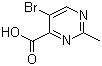 structure of CAS# 100707-39-9, 5-溴-2-甲基嘧啶-4-甲酸