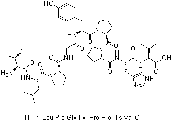 CAS 登录号：1007833-08-0, L-苏氨酰-L-亮氨酰-L-脯氨酰甘氨酰-L-酪氨酰-L-脯氨酰-L-脯氨酰-L-组氨酰-L-缬氨酸