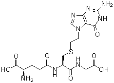 CAS # 100840-34-4, L-gamma-Glutamyl-S-[2-(2-amino-1,6-dihydro-6-oxo-7H-purin-7-yl)ethyl]-L-cysteinyl-glycine, S-[2-(N7-Guanyl)ethyl]glutathione, S-[2-(N7-guanyl)ethyl]GSH