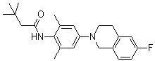 CAS 登录号：1009344-33-5, N-[4-(6-氟-3,4-二氢-2(1H)-异喹啉基)-2,6-二甲基苯基]-3,3-二甲基丁酰胺