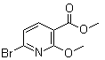 structure of CAS# 1009735-24-3, 6-Bromo-2-methoxynicotinic acid methyl ester