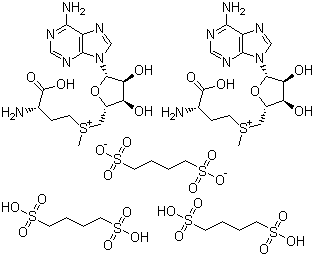 structure of CAS# 101020-79-5, Ademetionine 1,4-butanedisulfonate