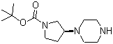 structure of CAS# 1010446-31-7, (3S)-3-(1-哌嗪基)-1-吡咯烷羧酸叔丁酯