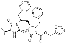 CAS # 1010809-43-4, Des(isopropylthiazolyl) Hydantoin-oxazolidinone Ritonavir, (4S,5S)-5-[(2S)-2-[(4S)-4-(1-Methylethyl)-2,5-dioxo-1-imidazolidinyl]-3-phenylpropyl]-2-oxo-4-(phenylmethyl)-3-oxazolidinecarboxylic acid 5-thiazolylmethyl ester