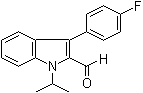 structure of CAS# 101125-34-2, 3-(4-Fluorophenyl)-1-isopropyl-1H-indole-2-carbaldehyde