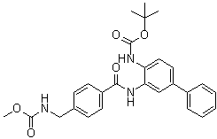 CAS 登录号：1013330-69-2, N-[[4-[[[4-[[叔丁氧羰基]氨基][1,1'-联苯]-3-基]氨基]羰基]苯基]甲基]氨基甲酸甲酯