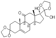 CAS # 101524-47-4, 17,21-Dihydroxypregn-5-ene-3,11,20-trione cyclic 3,20-bis(ethylene acetal)