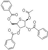 structure of CAS# 1015447-26-3, 4-硫代-beta-D-呋喃核糖 1-乙酸酯 2,3,5-三苯甲酸酯