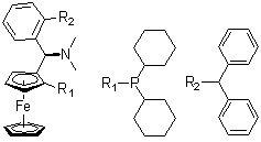 CAS 登录号：1016985-24-2, (1S)-1-(二环己基膦基)-2-[(R)-(二甲基氨基)[2-(二苯基膦基)苯基]甲基]二茂铁