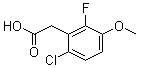 structure of CAS# 1017777-83-1, 6-氯-2-氟-3-甲氧基苯乙酸