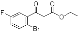structure of CAS# 1020058-49-4, 2-Bromo-5-fluoro-beta-oxobenzenepropanoic acid ethyl ester
