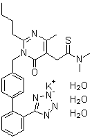 structure of CAS# 1020110-23-9, Fimasartan potassium salt hydrate (1:1:3)
