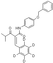 CAS # 1020719-20-3, 4-Methyl-3-oxo-N-[4-(phenylmethoxy)phenyl]-2-(phenyl-2,3,4,5,6-d<sub>5</sub>-methylene)pentanamide
