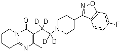 structure of CAS# 1020719-76-9, 3-[2-[4-(6-氟-1,2-苯并异恶唑-3-基)-1-哌啶基]乙基-1,1,2,2-d<sub>4</sub>]-6,7,8,9-四氢-2-甲基-4H-吡啶并[1,2-a]嘧啶-4-酮