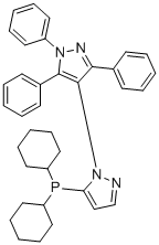 structure of CAS# 1021176-69-1, 5-(dicyclohexylphosphino)-1',3',5'-triphenyl-1,4'-Bi-1H-pyrazole