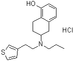 CAS 登录号：102121-01-7, 5,6,7,8-四氢-6-[丙基[2-(3-噻吩基)乙基]氨基]-1-萘酚盐酸盐