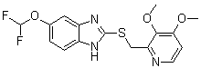 structure of CAS# 102625-64-9, 5-(二氟甲氧基)-2-{[(3,4-二甲氧基-2-吡啶基)甲基]硫}-1H-苯并咪唑