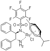 structure of CAS# 1026995-71-0, [[(1R,2R)-(-)-2-氨基-1,2-二苯基乙基](全氟苯磺酰基)亚氨基](对伞花烃)氯化钌