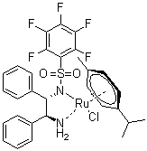 structure of CAS# 1026995-72-1, [[(1S,2S)-(+)-2-氨基-1,2-二苯基乙基](全氟代苯基磺酰基)亚氨基](对伞花烃)氯化钌(II)