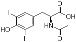 CAS 登录号：1027-28-7, N-乙酰基-3,5-二碘-L-酪氨酸, 2-(乙酰氨基)-3-(4-羟基-3,5-二碘苯基)丙酸