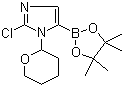structure of CAS# 1029684-36-3, 2-氯-1-(四氢-2H-吡喃-2-基)-1H-咪唑-5-硼酸频哪醇酯