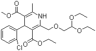 3-乙基-5-甲基-4-(2-氯苯基)-2-(2,2-二乙氧基乙基氧甲基)-6-甲基-1,4-二氢吡啶-3,5-二甲酸酯分子结构 (CAS 103094-30-0)