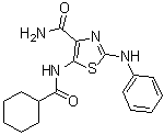 CAS # 1031602-63-7, 5-[(Cyclohexylcarbonyl)amino]-2-(phenylamino)-4-thiazolecarboxamide