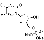 structure of CAS# 103226-10-4, 2'-脱氧-5-氟-5'-尿苷酸二钠盐