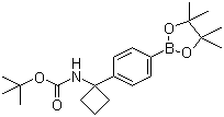 structure of CAS# 1032528-06-5, 1-(4-(4,4,5,5-四甲基-1,3,2-二氧硼戊环-2-基)苯基)环丁基氨基甲酸叔丁酯